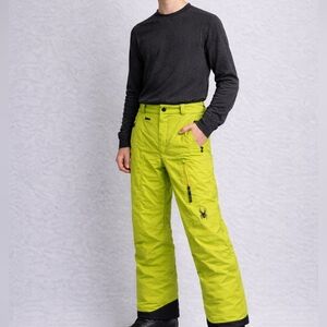 Spyder Unisex Kids Thinsulate lime green Pants Size 18 Ski Snowboarding Snow